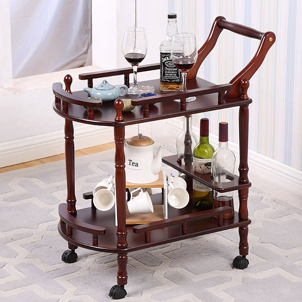 Xe đẩy phục vụ rượu bằng gỗ công nghiệp
