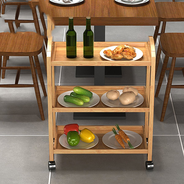 Xe vận chuyển đồ ăn gỗ dùng trong nhà hàng