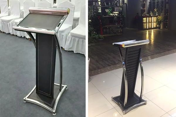 Bục phát biểu inox bọc da cao cấp được ưa chuộng sử dụng