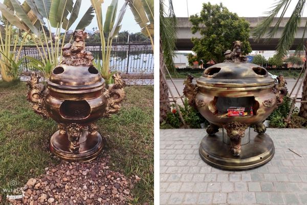 Một số mẫu đỉnh hóa vàng công nghệ gốm Bát Tràng được nhiều hộ gia đình lựa chọn