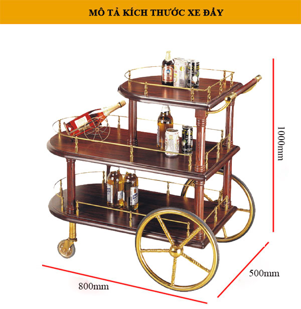 Để ý đến kích thước xe đẩy rượu