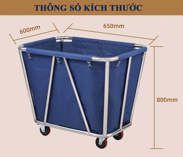 Tham khảo kích thước xe chở đồ vải bẩn cần giặt là