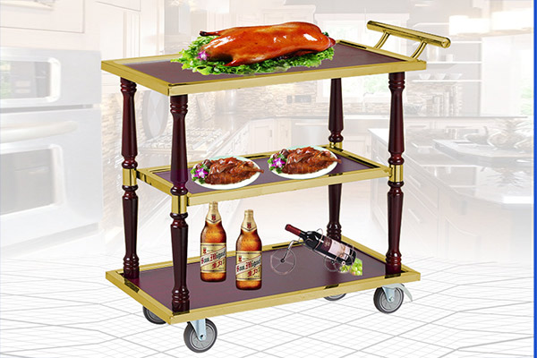 Kích thước xe đẩy đồ ăn bằng gỗ thường lớn