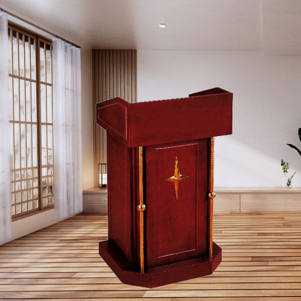 Mẫu bục phát biểu gỗ tự nhiên bền đẹp, tính thẩm mỹ cao