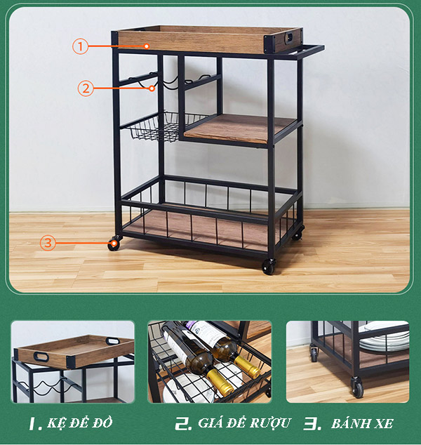 Xe đẩy rượu chất lượng của Hành Tinh Xanh