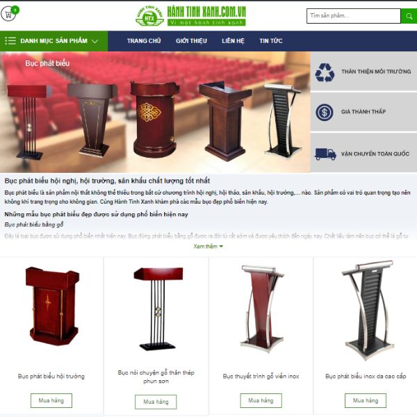 Hành Tinh Xanh - đơn vị bán bục phát biểu online, offline uy tín, chất lượng