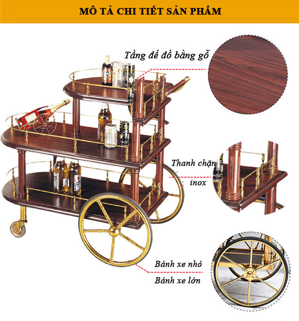 1 mẫu xe đẩy phục vụ rượu của Hành Tinh Xanh