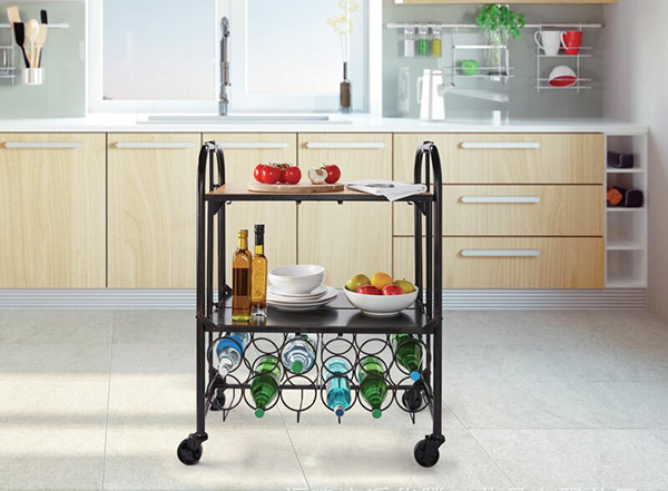 Mẫu xe đẩy rượu có kệ như kiểu quầy bar
