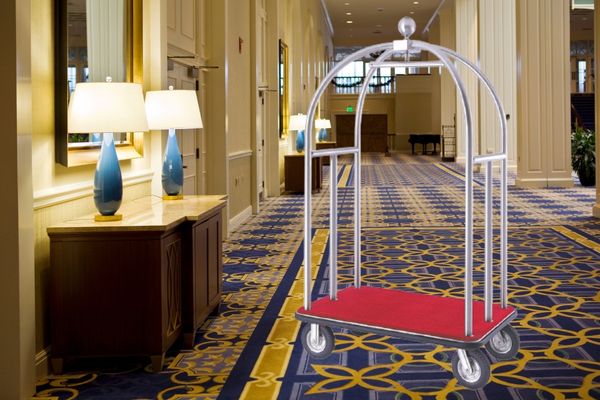 Xe chở hành lý làm từ inox trắng 201