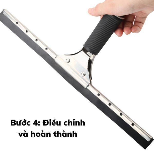 Điều chỉnh và hoàn thành việc lắp đặt cây gạt kính inox