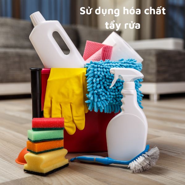 Sử dụng hóa chất tẩy rửa nếu bục phát biểu gỗ gặp phải nấm mốc nặng