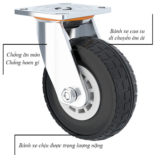 Bánh xe dùng trên xe đẩy hành lý có cấu tạo như hình 