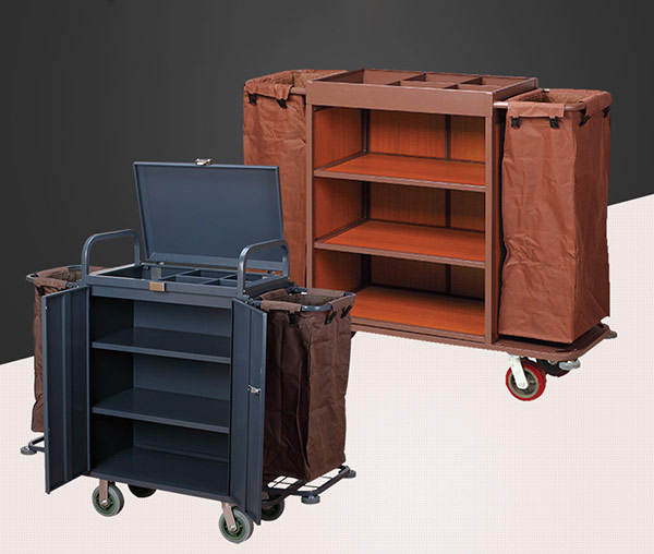 Xe dọn phòng khách sạn khung inox hay thép phun sơn