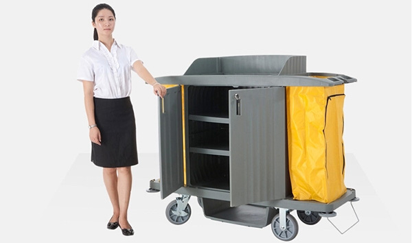 Mẫu xe làm vệ sinh phòng khách sạn bằng nhựa có màu sắc phong phú