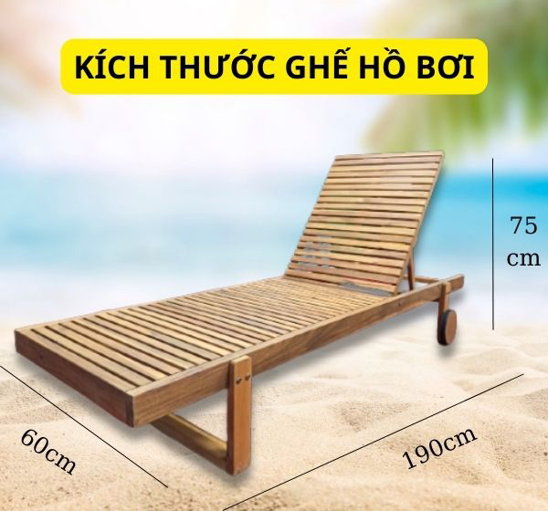 Chi tiết kích thước ghế bể bơi