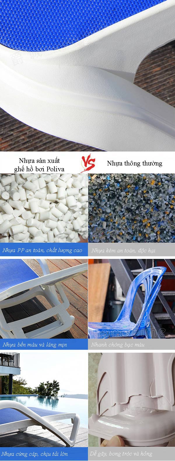 Chất liệu cấu thành khung nhựa PP chắc chắn