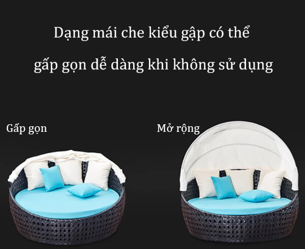 Mái che dễ dàng đóng mở theo ý muốn