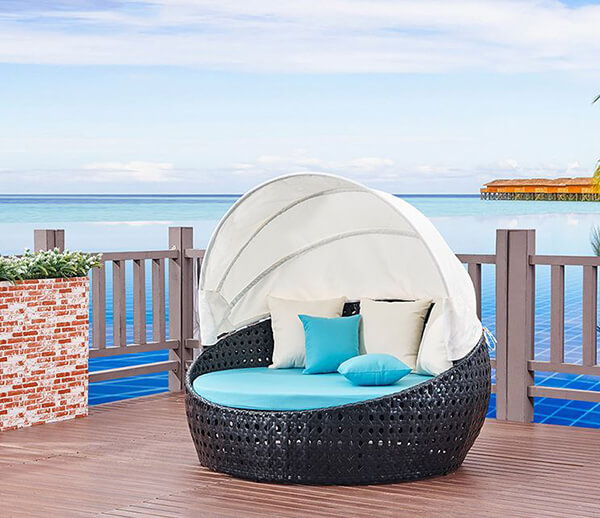 Giường nằm tắm nắng hồ bơi có mái che