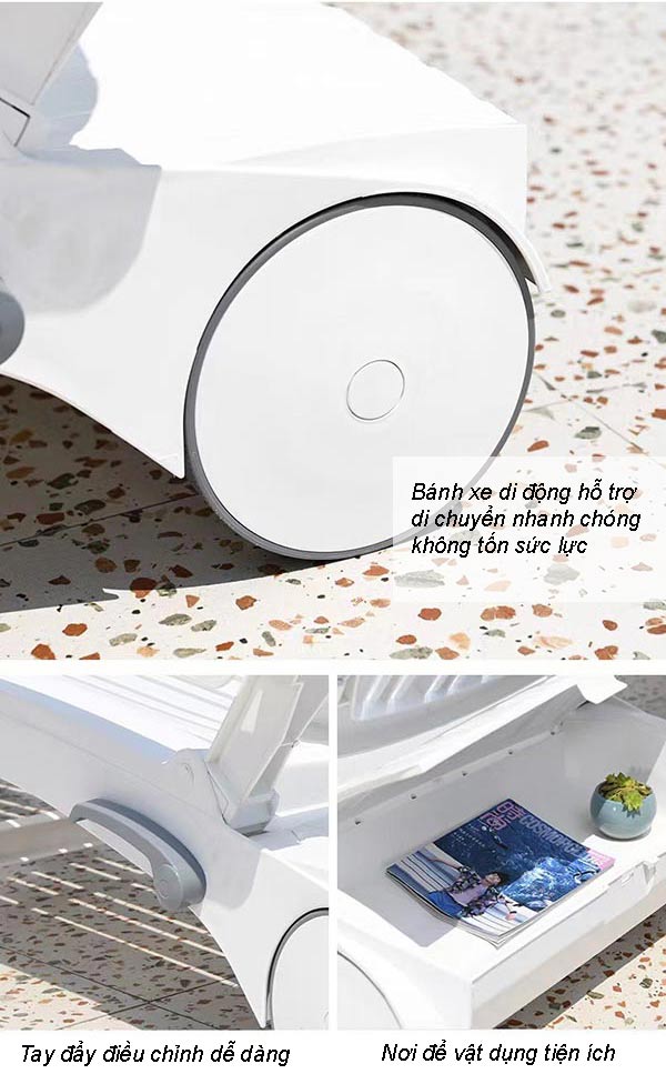 Kiểm tra các bộ phận dù là nhỏ nhất cấu thành ghế nhựa hồ bơi