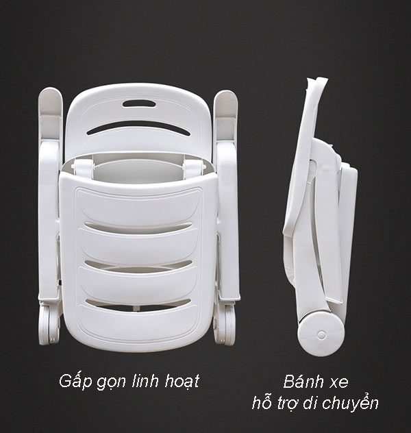 Thiết kế khung gấp gọn và bánh xe