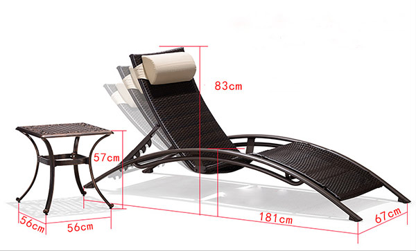 Bạn thoải mái lựa chọn kích thước ghế hồ bơi phù hợp nhất