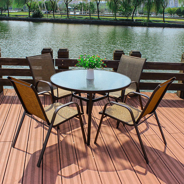 Mẫu bàn ghế ngoài trời vải lưới