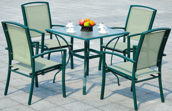 Mẫu bàn ghế sản xuất bằng vải lưới dệt Textilene