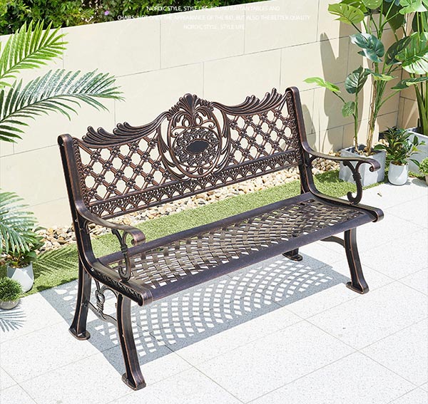 Ghế công viên ngoài trời bằng nhôm đúc