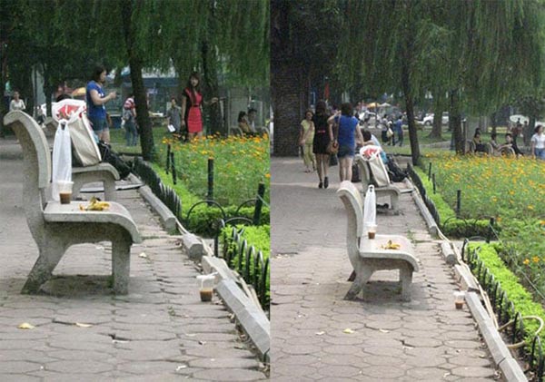 Vấn đề vệ sinh ở ghế công cộng ngoài trời thường khiến mọi người lo lắng