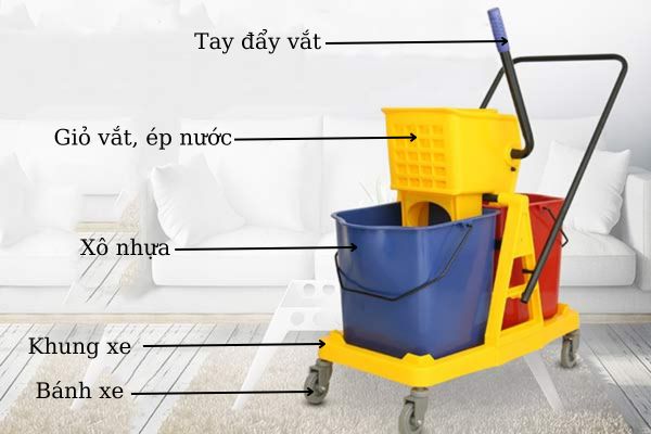 Khám phá cấu tạo chung của xe lau sàn nhà