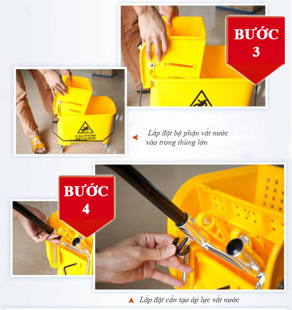 Tham khảo các bước lắp xe vắt móp đơn