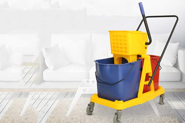 Mẫu xe lau nhà 2 xô phân biệt nước sạch và bẩn