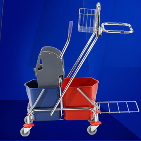 Mẫu xe lau sàn 2 xô khung inox