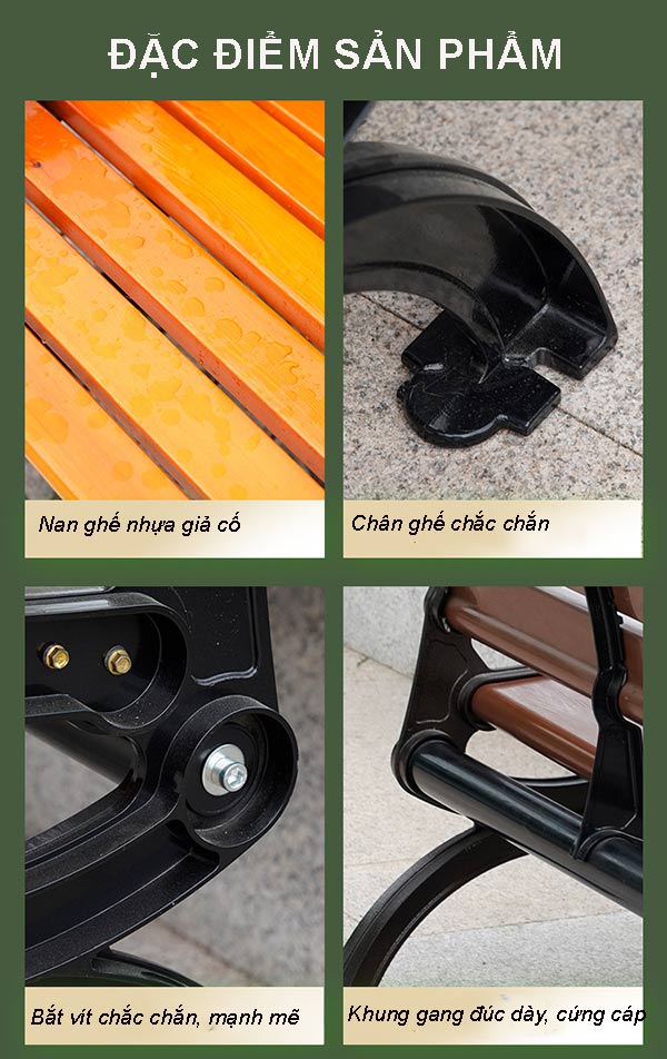 Các chi tiết cấu thành nên ghế gỗ ngoài trời