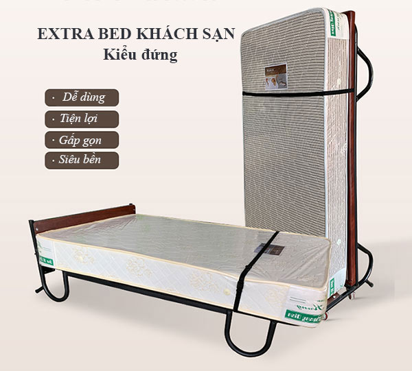 Mẫu giường phụ kiểu đứng được nhiều khách sạn tin dùng