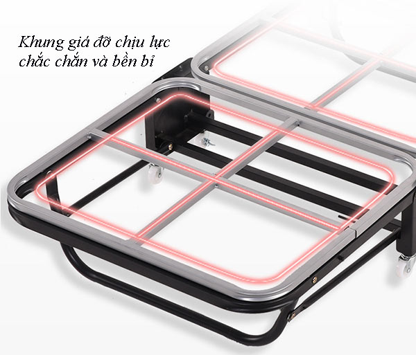 Kết cấu khung giường khá là chắc chắn