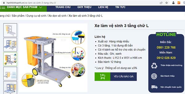 Mua xe chở đồ vệ sinh online: Ngồi tại chỗ vẫn xem được thông tin