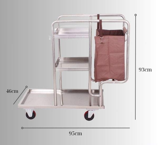 Xe chở dụng cụ vệ sinh bằng inox thường được bệnh viện tin dùng