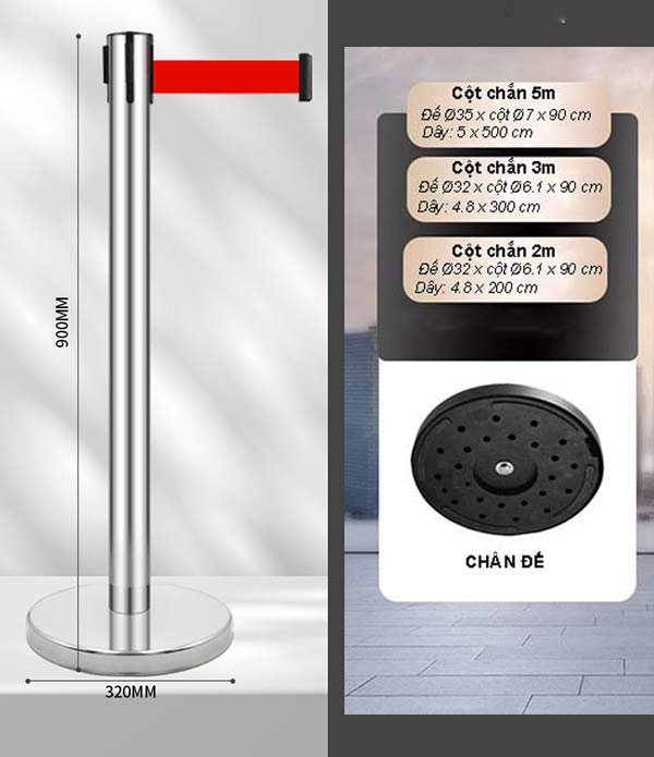 Tham khảo 1 vài kích thước trụ chắn dây căng