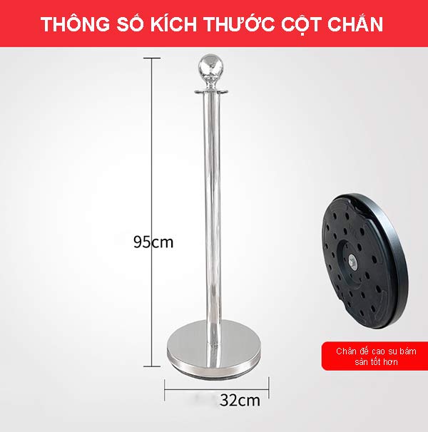 Thông số kích thước cột chắn dây trùng