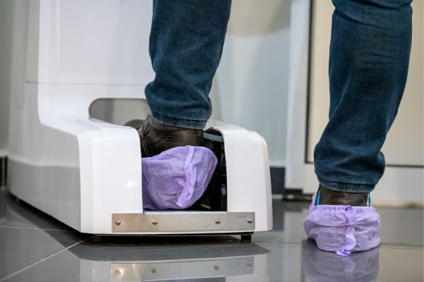 Nếu khu vực làm việc phòng sạch nghiêm ngặt, hãy chọn mua máy bọc giày toàn bộ