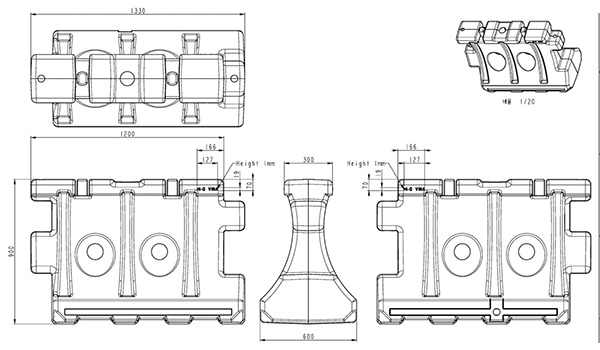 Bản thiết kế của dải phân cách giao thông - Bản vẽ kỹ thuật chi tiết