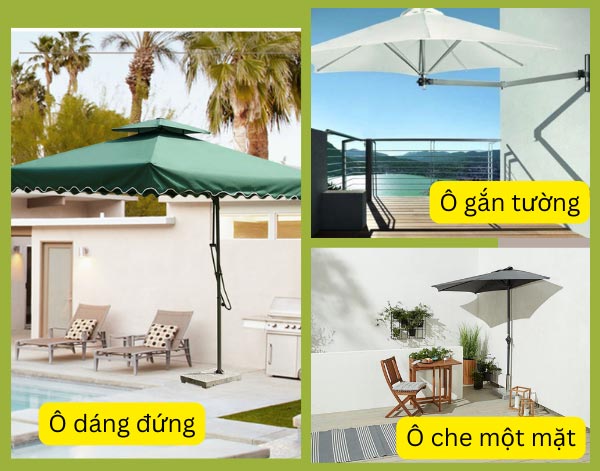1 số mẫu ô dù che nắng