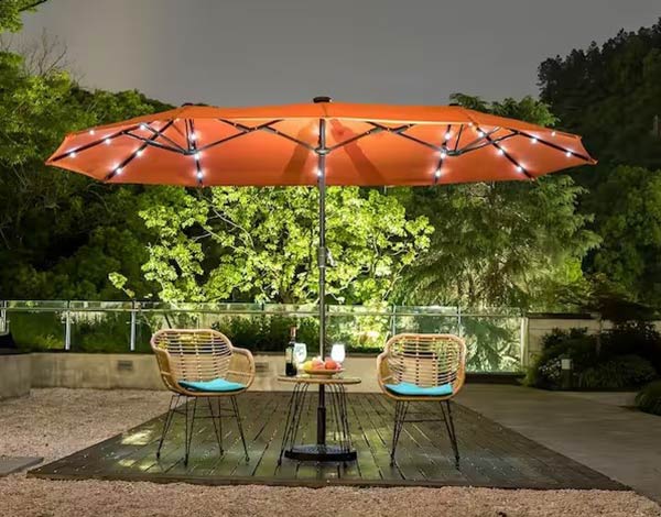 cấu tạo dù ngoài trời có đèn Led