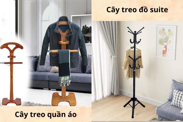 2 loại cây treo quần áo và cây để đồ suite khác nhau về ngoại hình