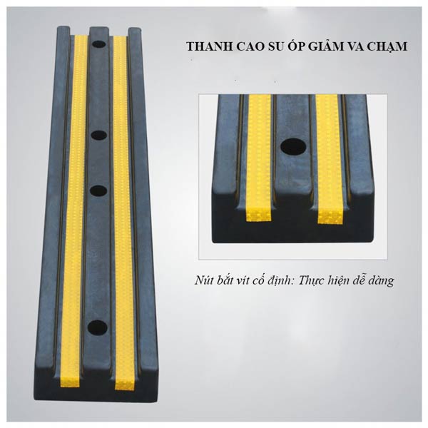 Vị trí để đặt vít nở khi cố định thanh ốp tường bảo vệ bằng cao su