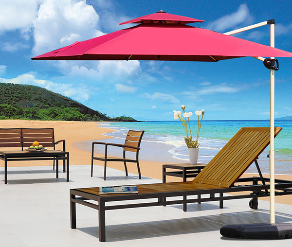 Dù lệch tâm màu đỏ nổi bật