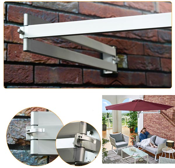 nhược điểm của dù cố định tường là lắp đặt khó khăn