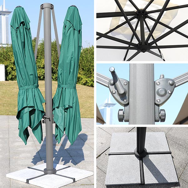 Ô dù chân đế đứng khi gấp gọn lại cần cất trữ ngay