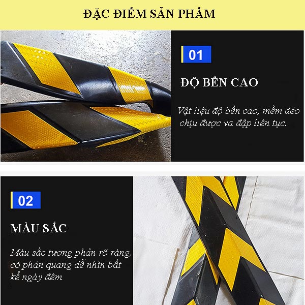 Đặc điểm ốp cột cao su vuông có dán phản quang